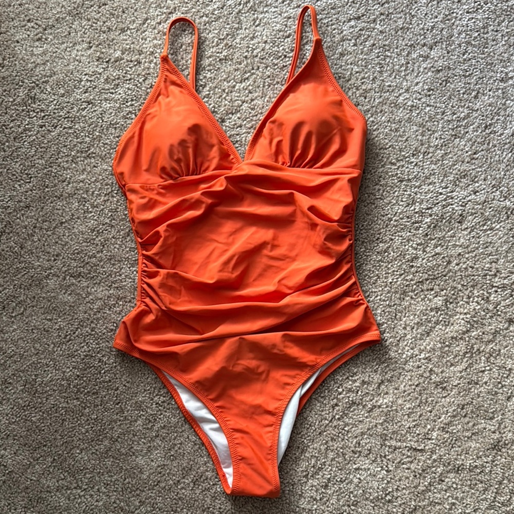 Elegant Orange Women's One Piece Swimsuit